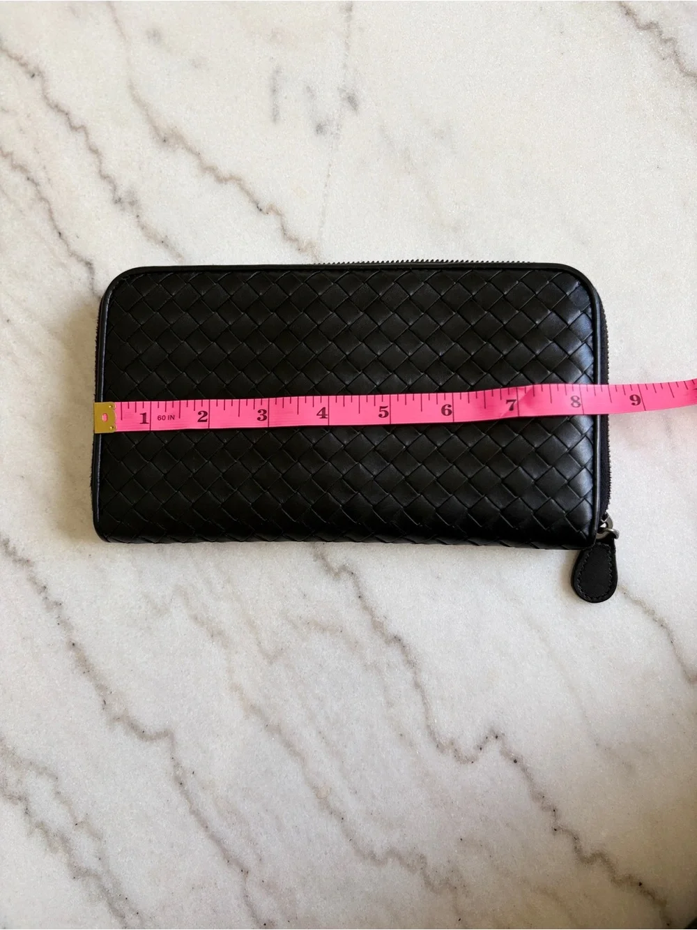 Bottega Veneta Black Intrecciato Zip-Around Large Wallet - Holds Phone